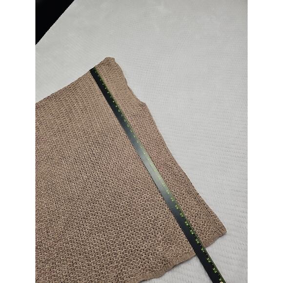 J Jill Poncho Sweater Womens Medium Light Brown Crochet Knit - Picture 3 of 6